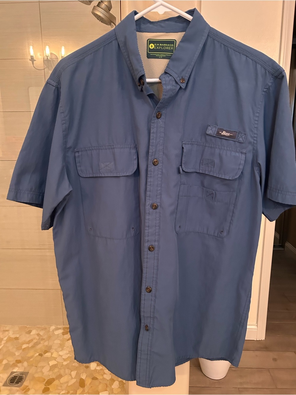 Men’s G.H. Bass & Co. Short-Sleeve Button-Down Shirt - Blue